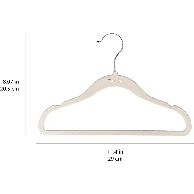 3 Sprouts - 15Pk Baby Velvet Hangers, Cream