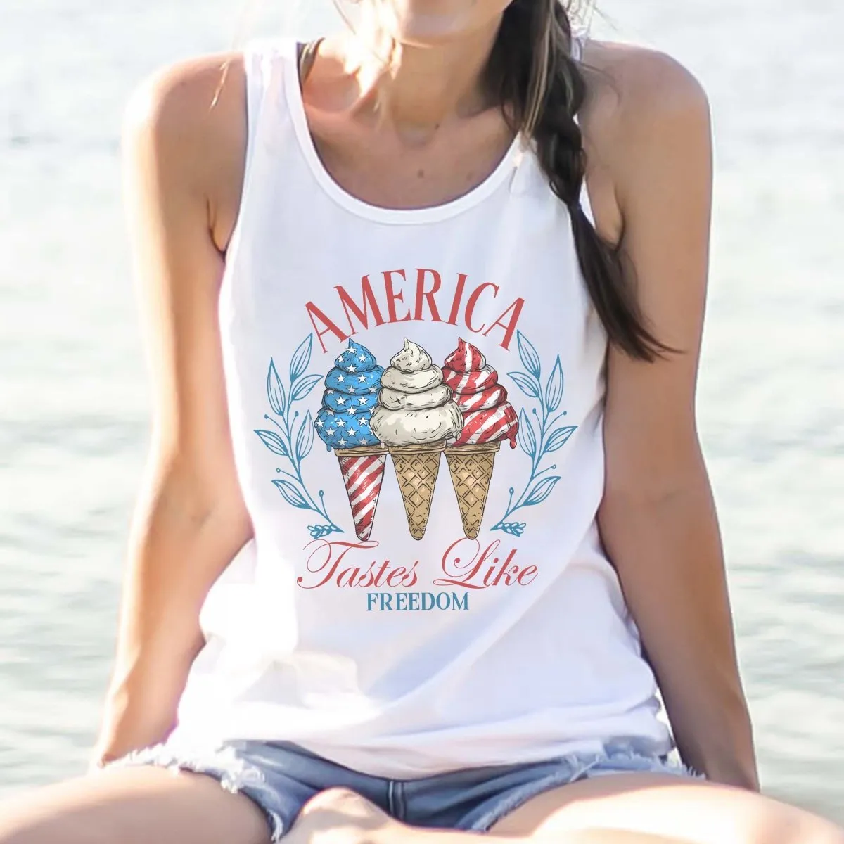 American Tastes Like Freedom Bella Flowy Tank