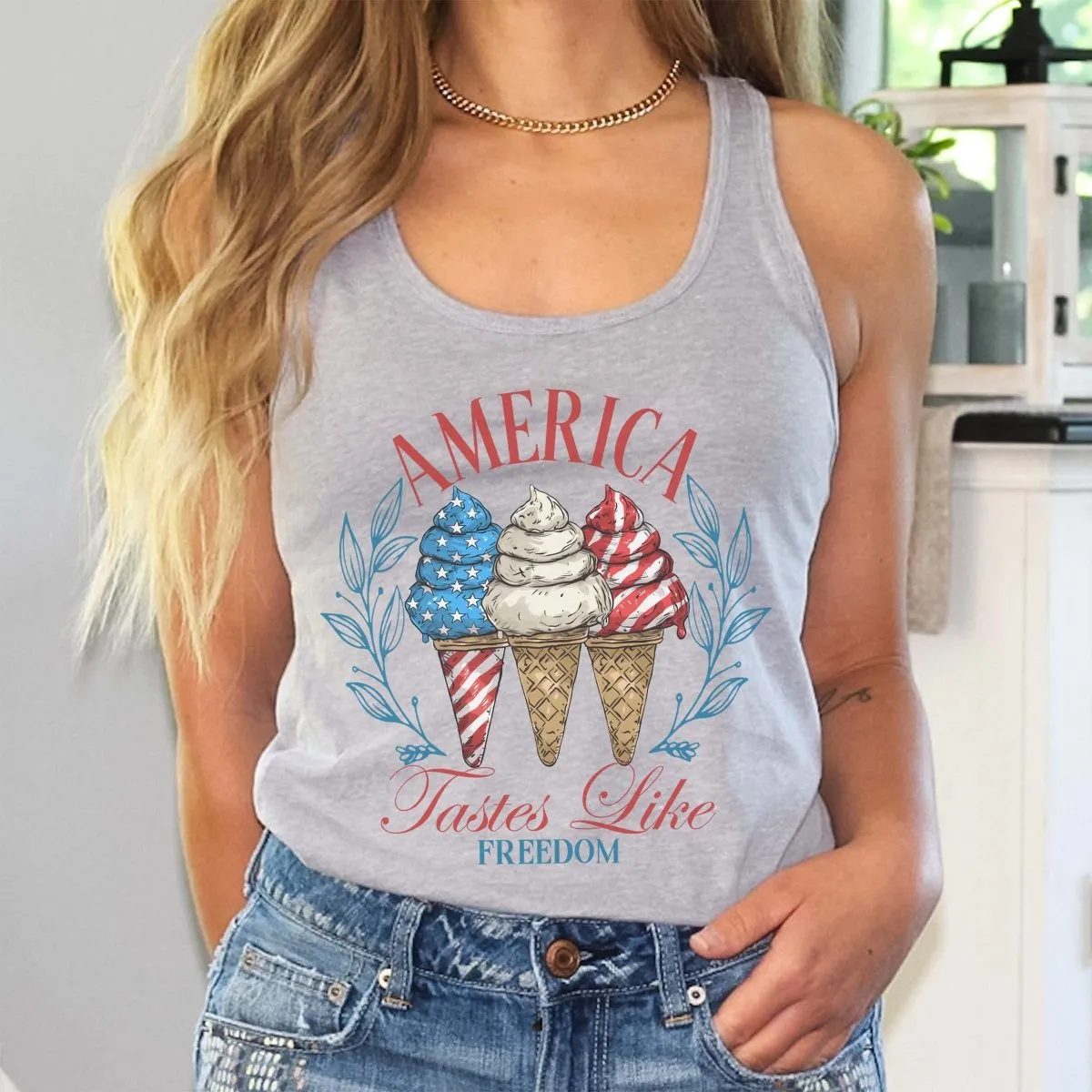 American Tastes Like Freedom Bella Flowy Tank