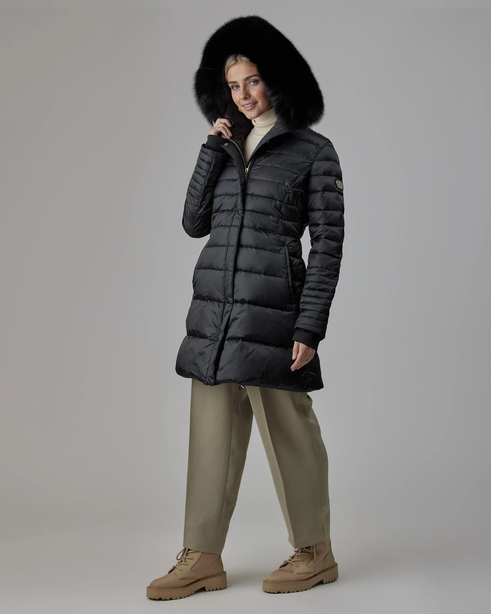 Après-Ski Jacket with Detachable Fox Hood Trim