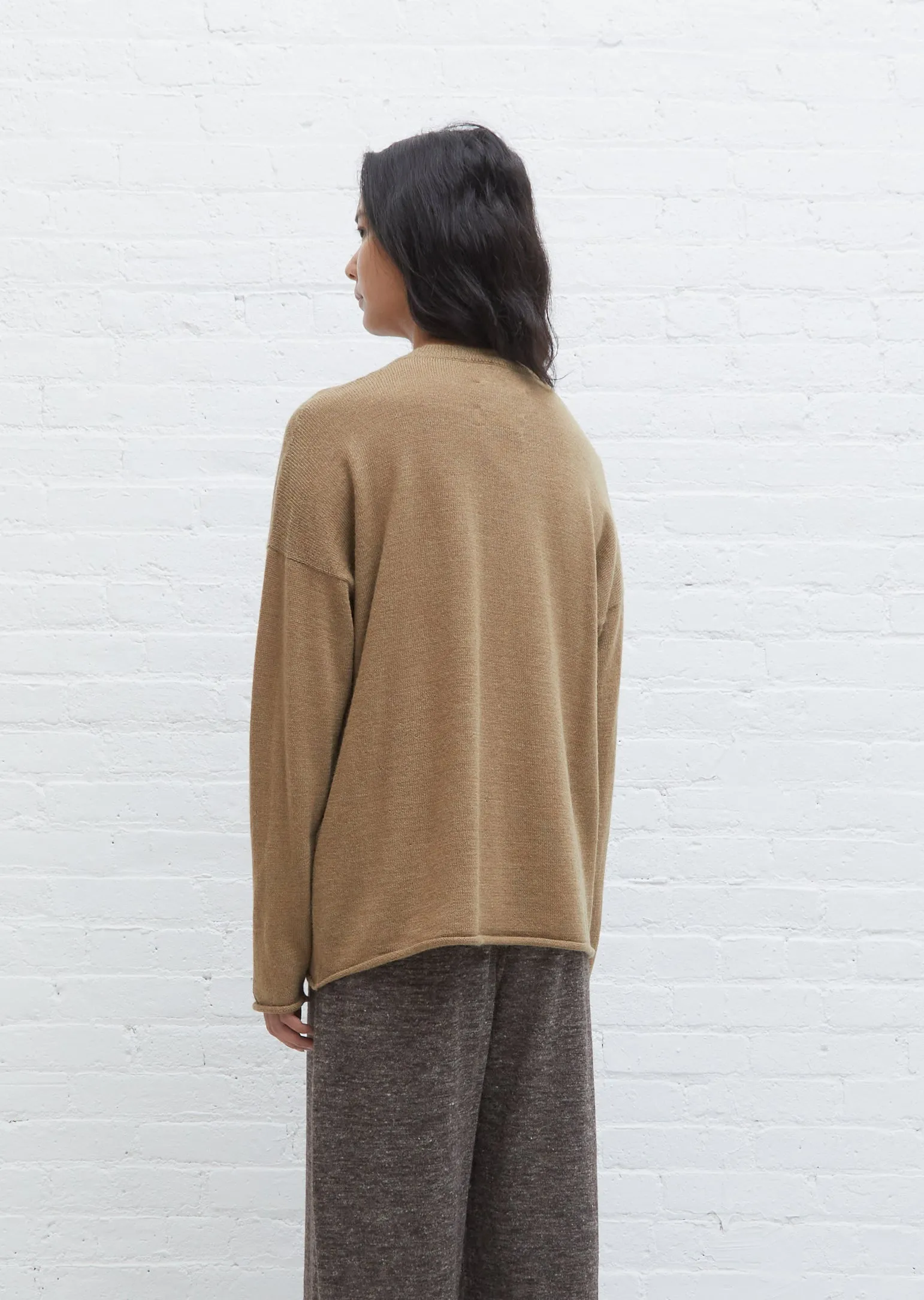 Baby Alpaca & Wool Base Crewneck — Tobacco