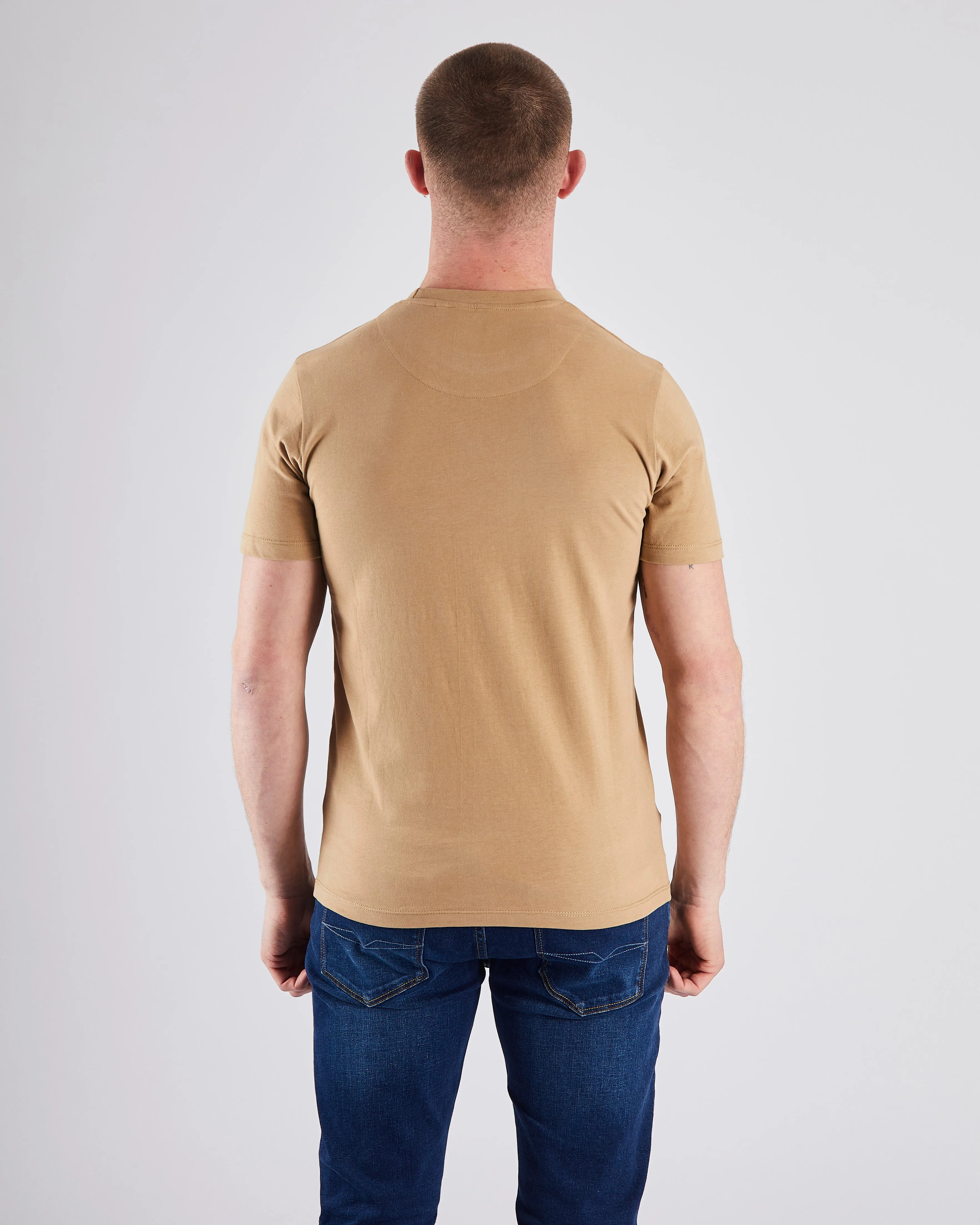 Basic Caden O Neck Tee Cuban Brown