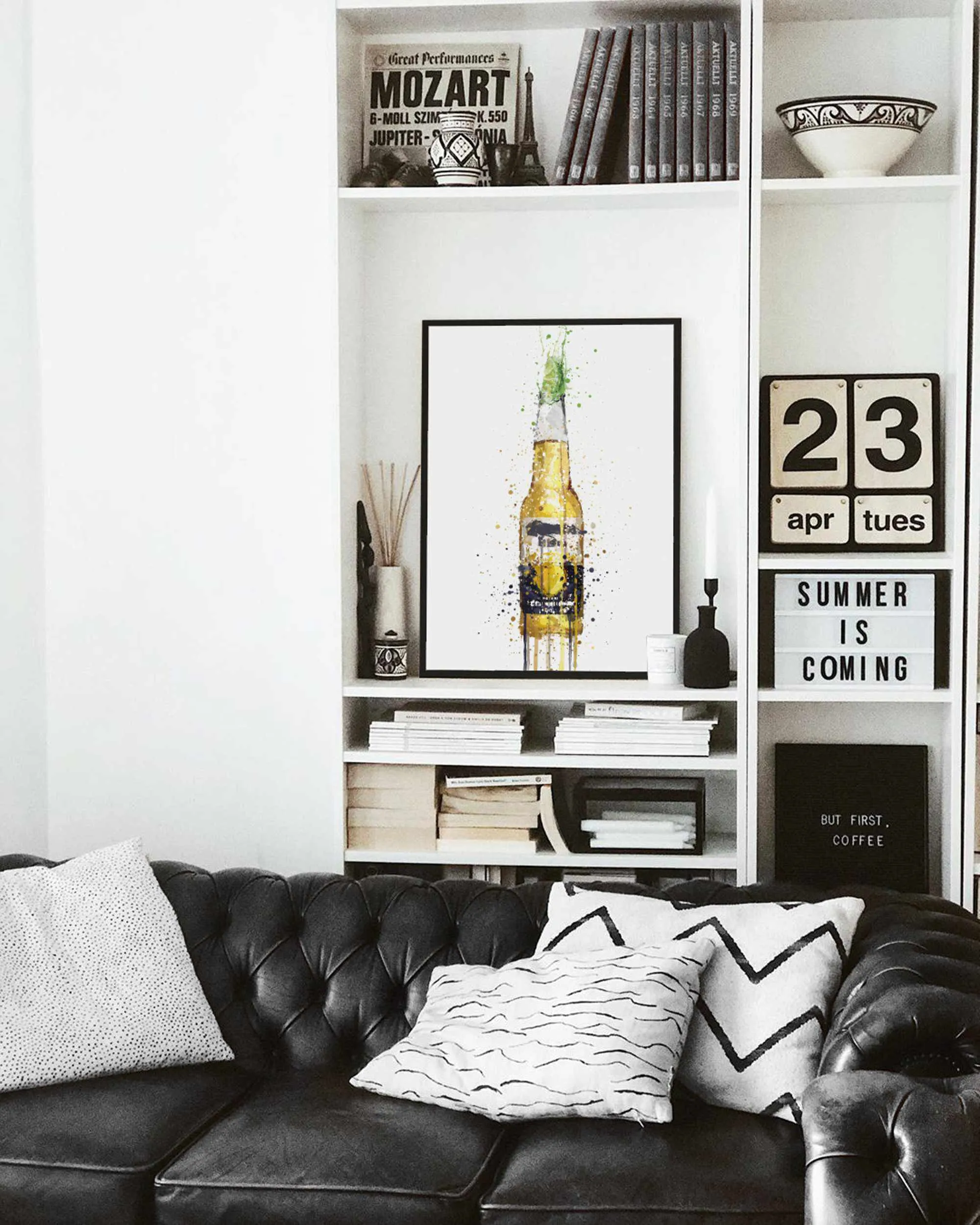 Beer Bottle Wall Art Print 'Lime'