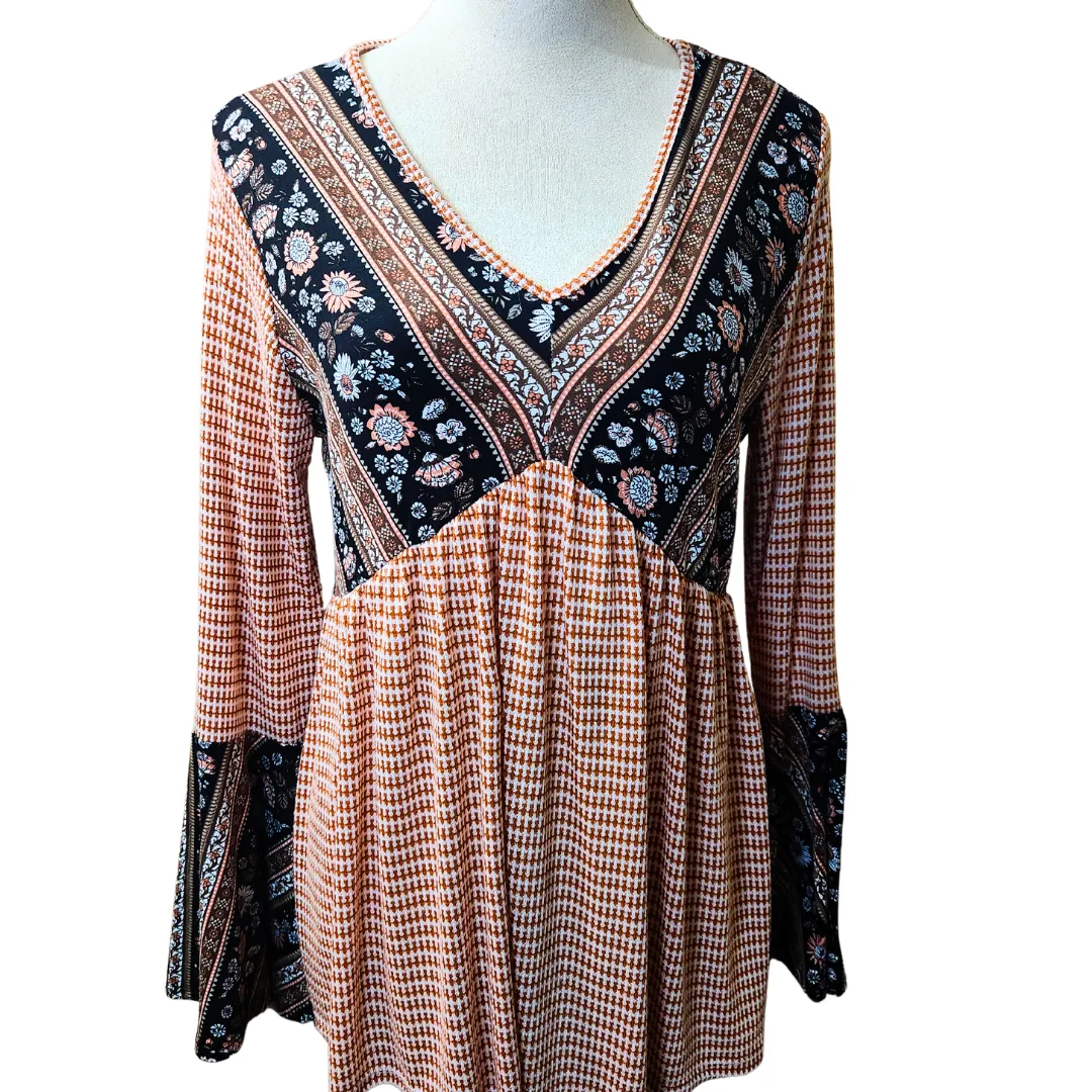 Bell Sleeve Bohemian Top