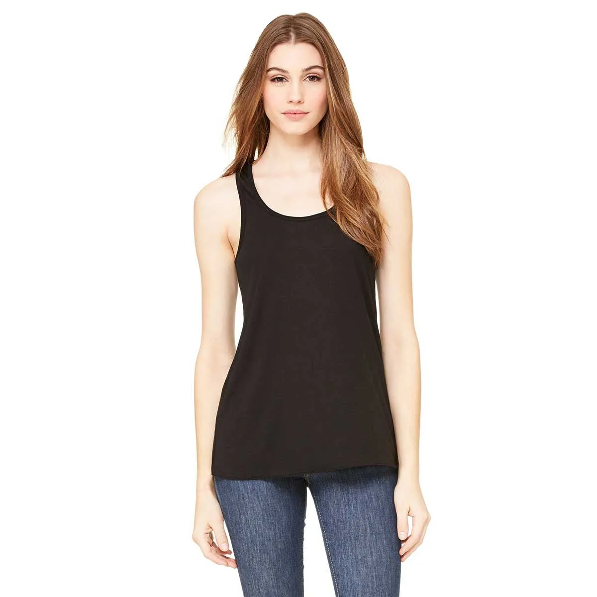 Bella   Canvas Women's Black Flowy Racerback Tank