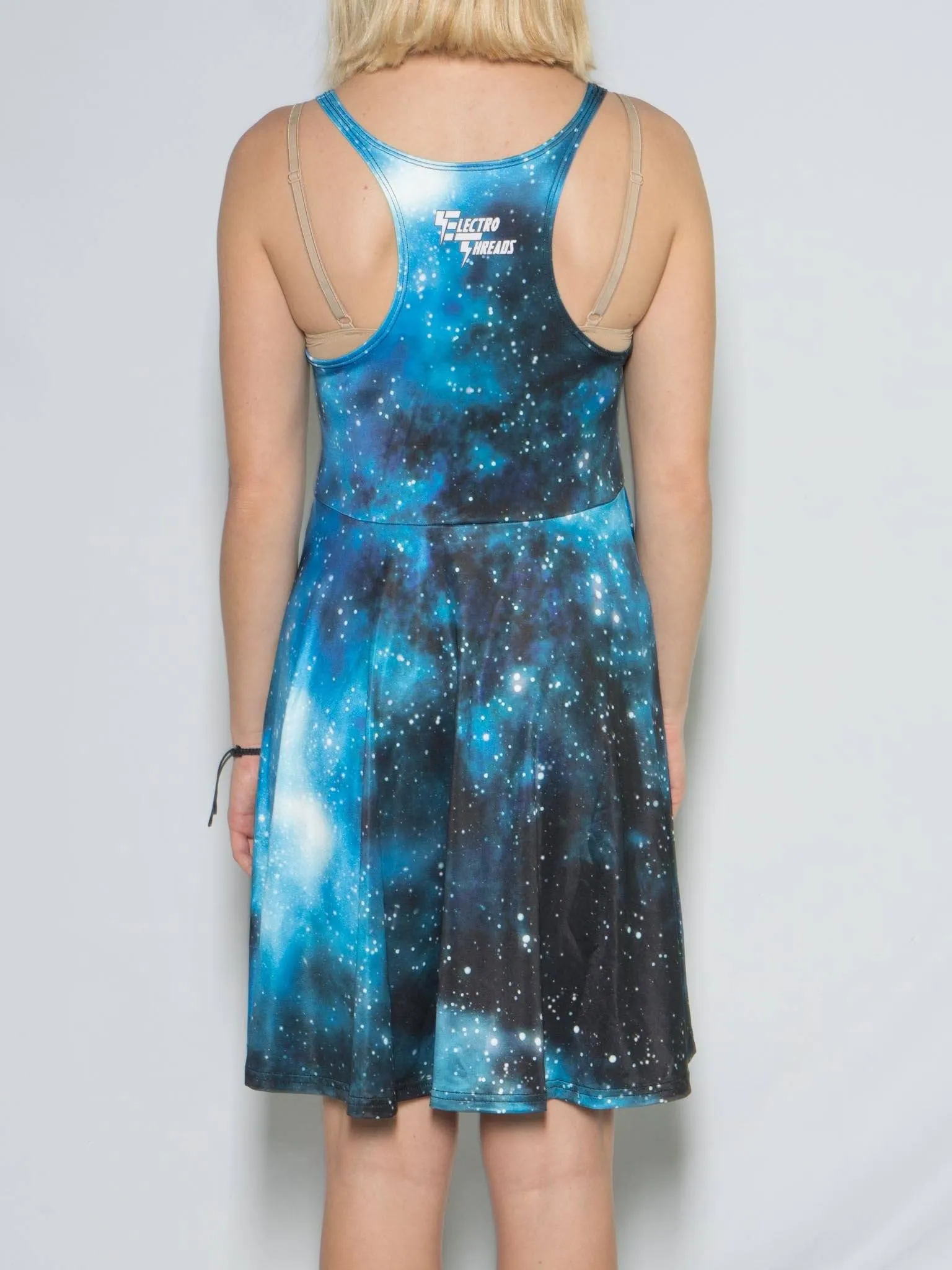 Blue Galaxy Flowy Racerback Dress