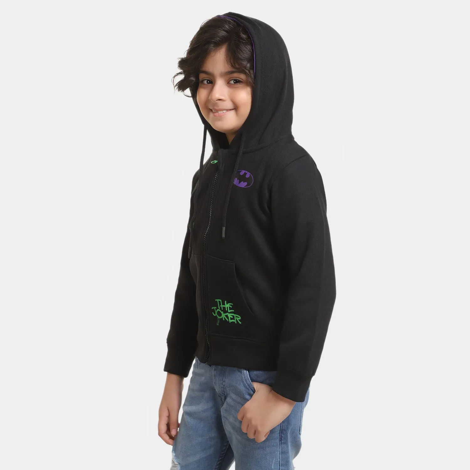 Boys Fleece Knitted Jacket -BLACK