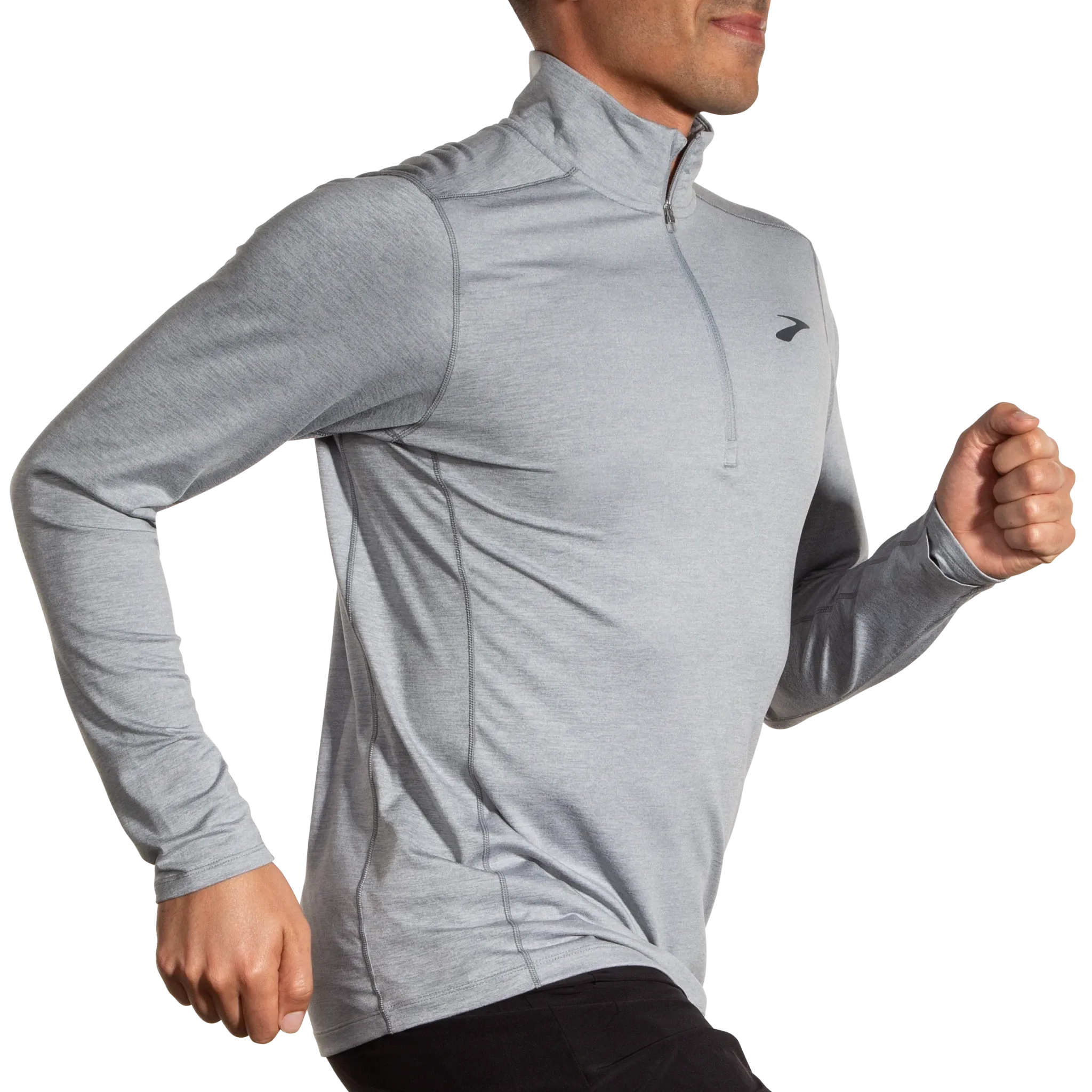 Brooks | Dash Half-Zip 2.0 Long-Sleeve | Men's | Heather Stone