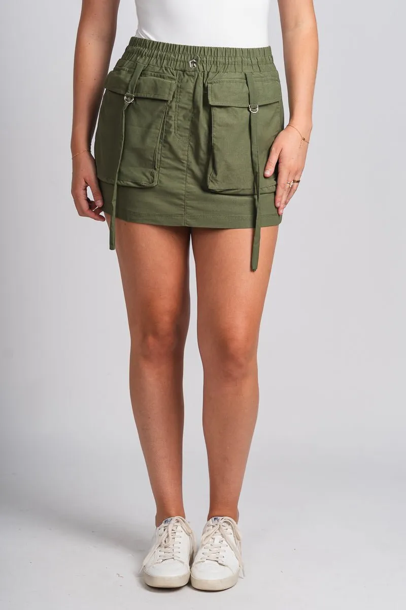 Cargo mini skirt olive