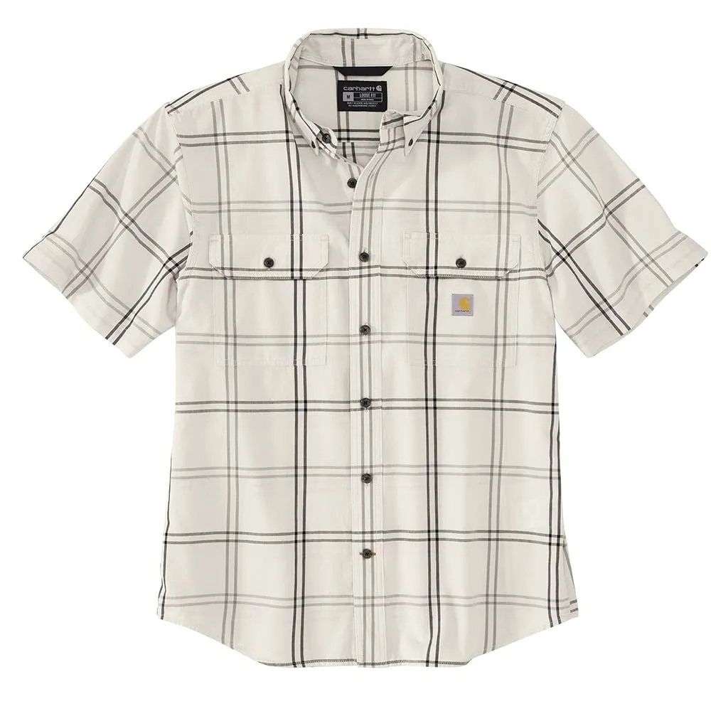 Carhartt 106140 Men's Loose Fit Midweight Short-Sleeve Plaid Shirt - 3X-Large Regular - Malt