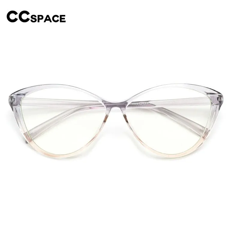 CCspace Women's Full Rim Big Cat Eye Tr 90 Titanium Eyeglasses 55454