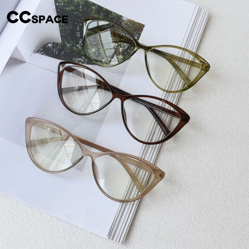 CCspace Women's Full Rim Big Cat Eye Tr 90 Titanium Eyeglasses 55454