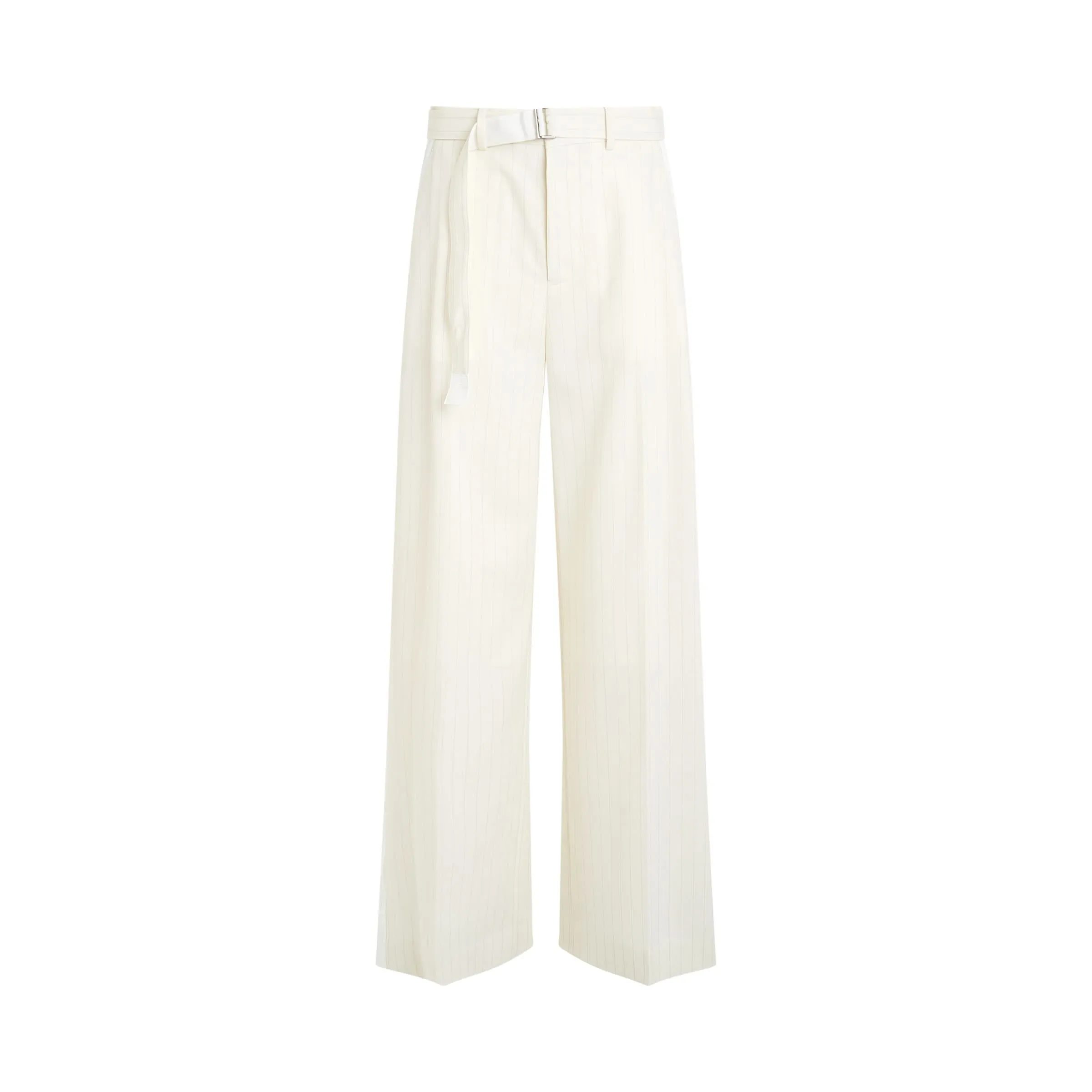 Chalk Stripe Pants in Off White