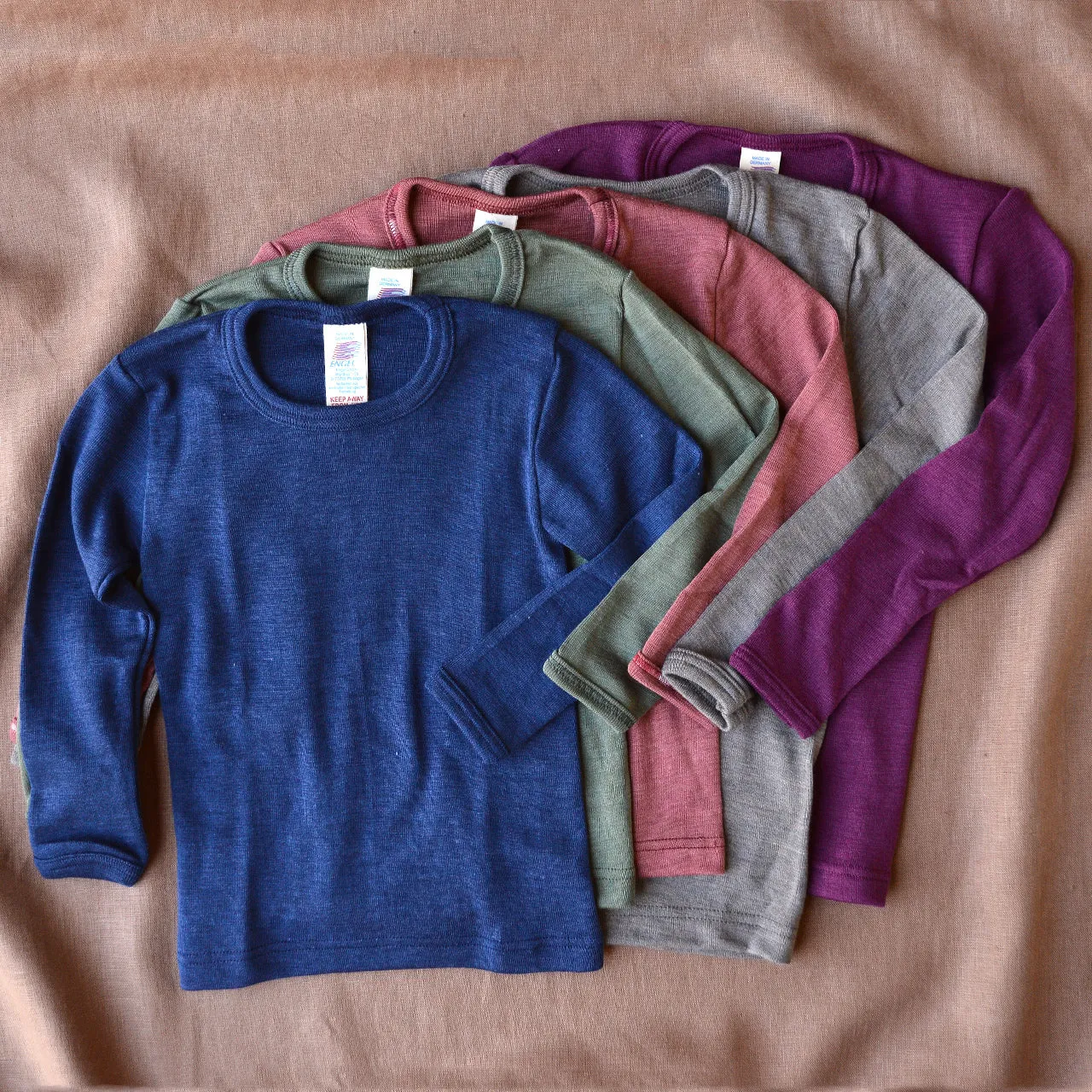 Child's Long Sleeve Top in Organic Wool/Silk (1-14y)