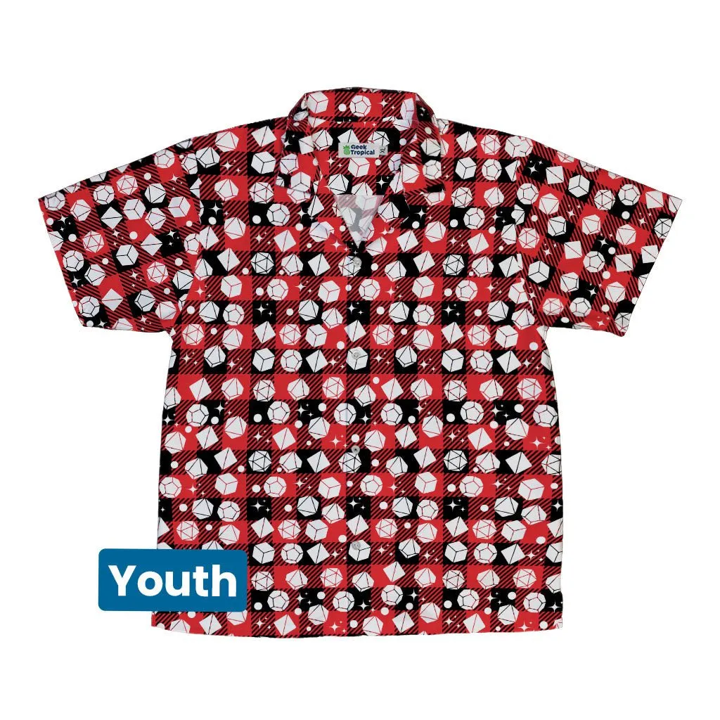 Dnd Christmas Red Plaid Youth Hawaiian Shirt