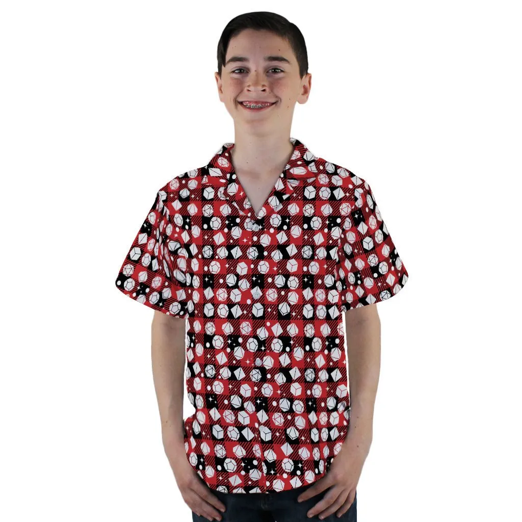 Dnd Christmas Red Plaid Youth Hawaiian Shirt