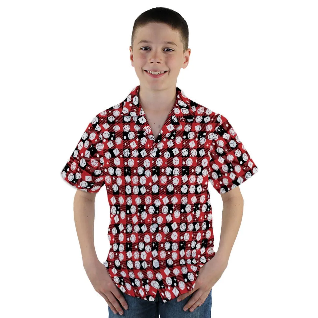 Dnd Christmas Red Plaid Youth Hawaiian Shirt