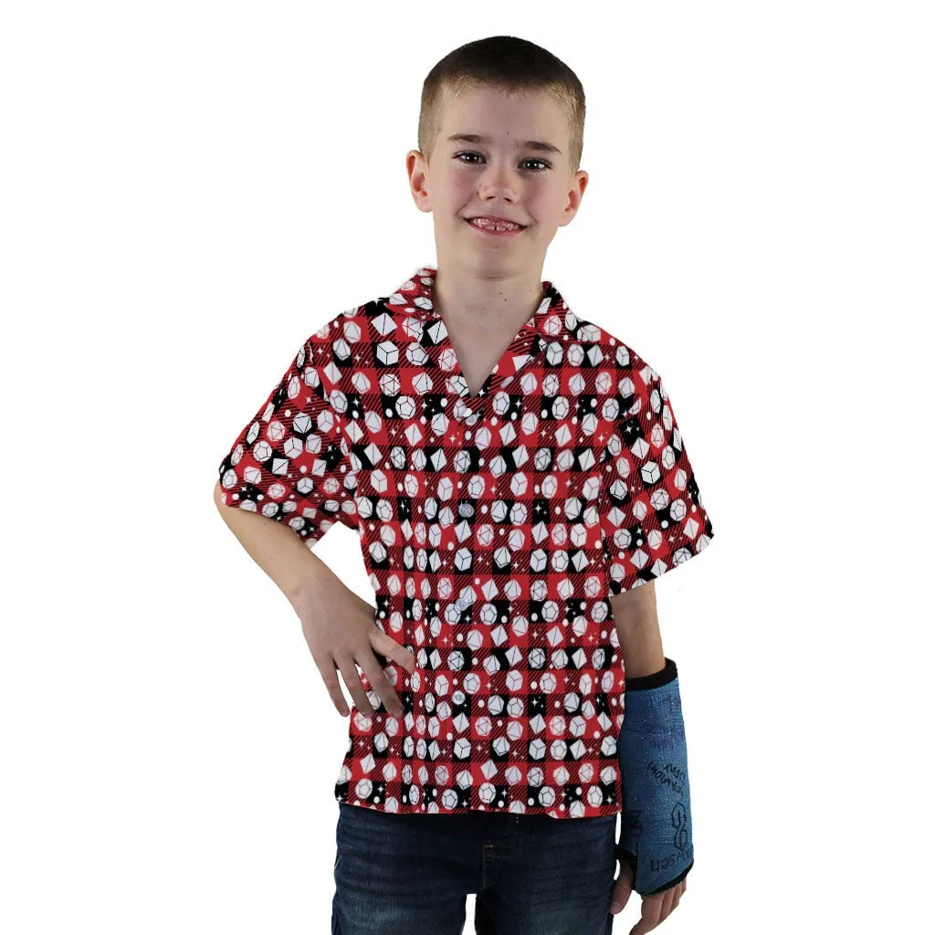 Dnd Christmas Red Plaid Youth Hawaiian Shirt