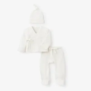 Elegant Baby - Preemie Boxed Organic Pointelle Take Me Home Set - White