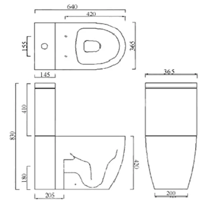 Emme Flush-to-Wall Toilet, Soft Close Seat - Comfort Height