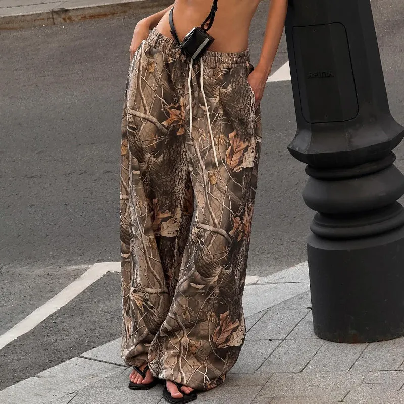 Fashionkova Baker Camo Print Wide-Leg Pants