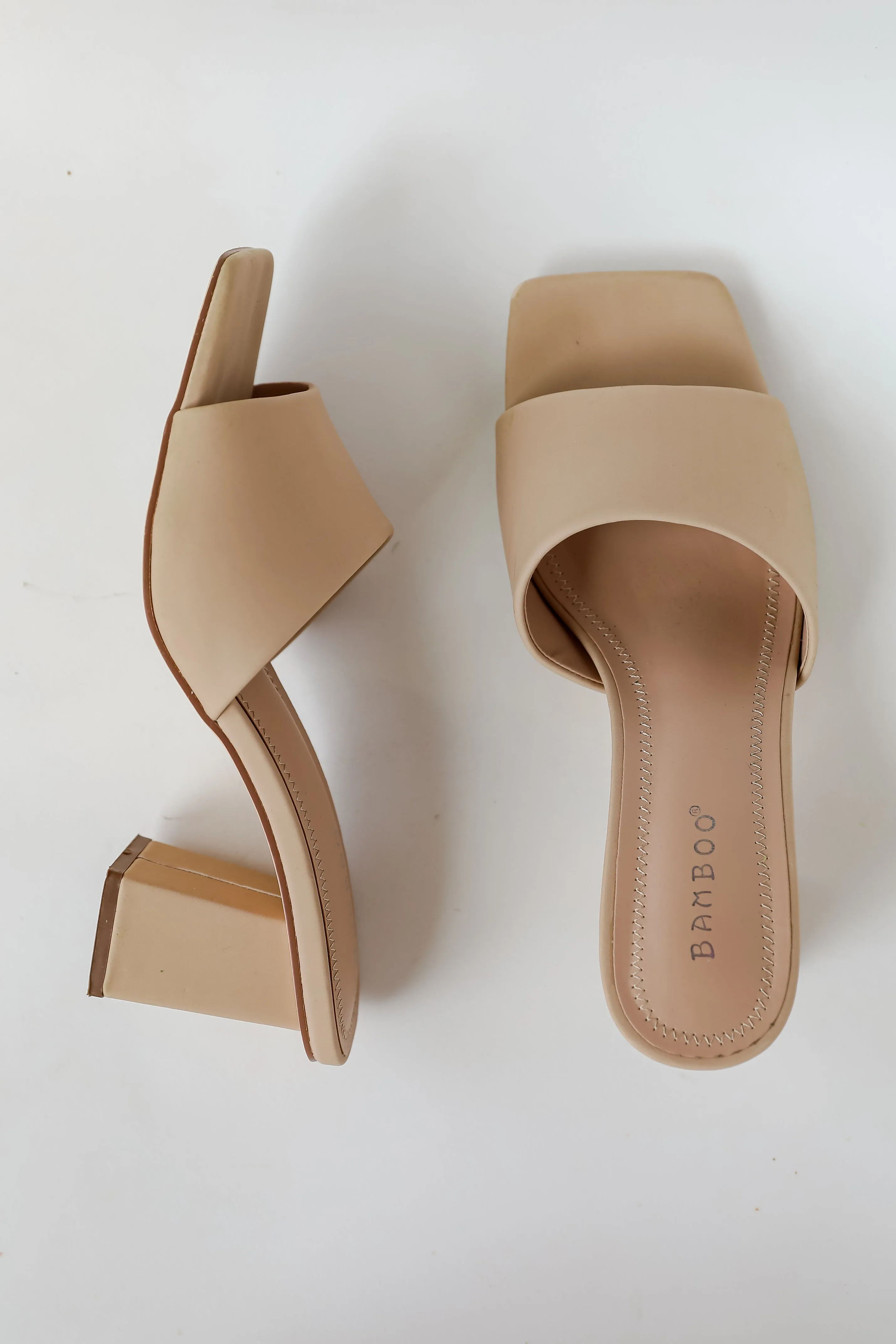 FINAL SALE - Elegant Elevation Nude Slide Heels