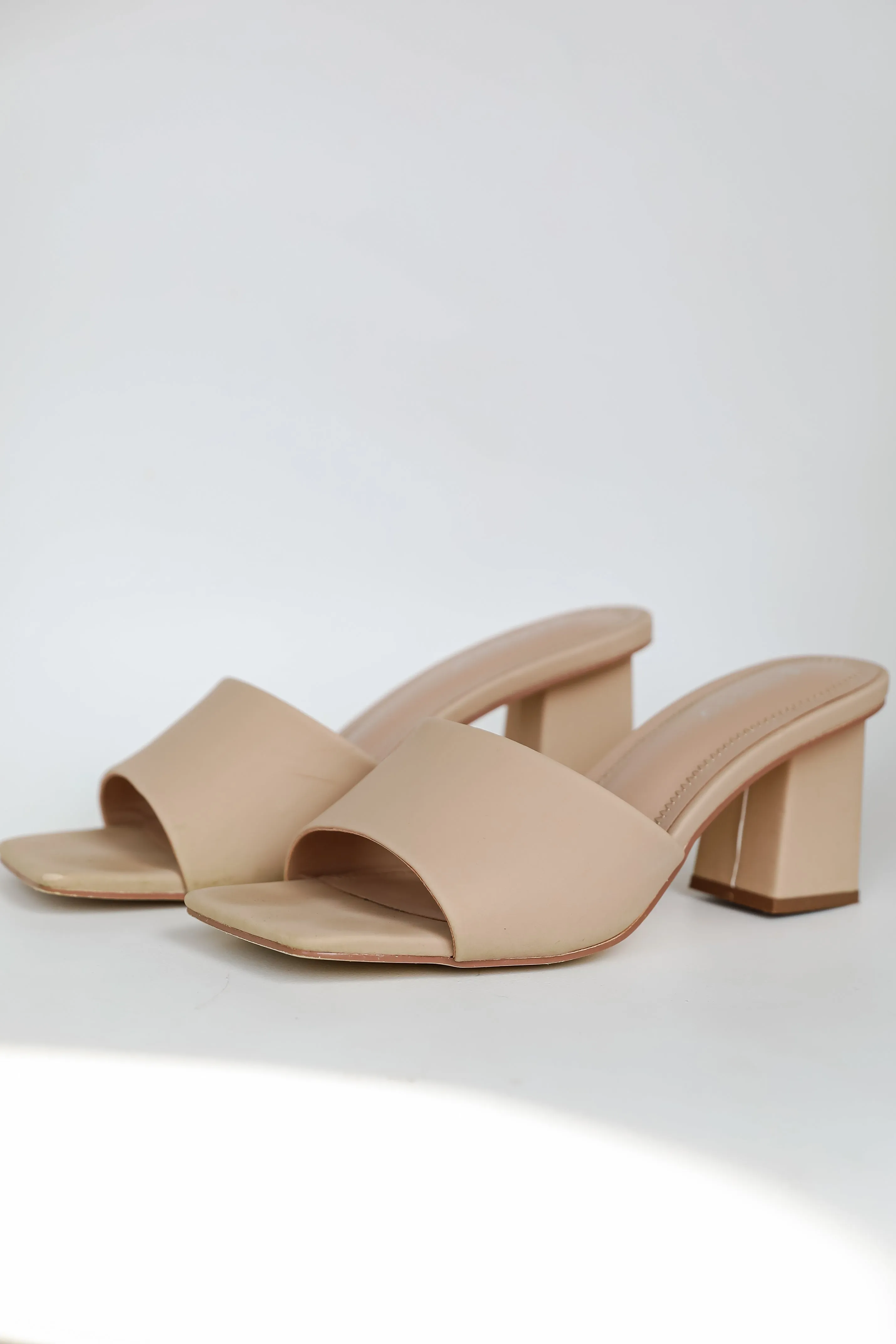 FINAL SALE - Elegant Elevation Nude Slide Heels