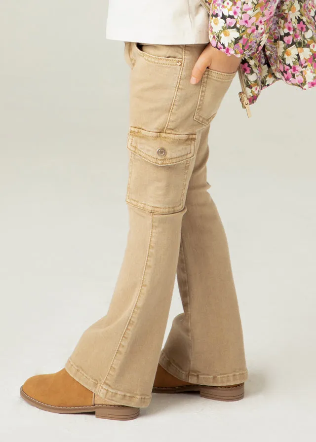 Girls Cargo Flared Jeans