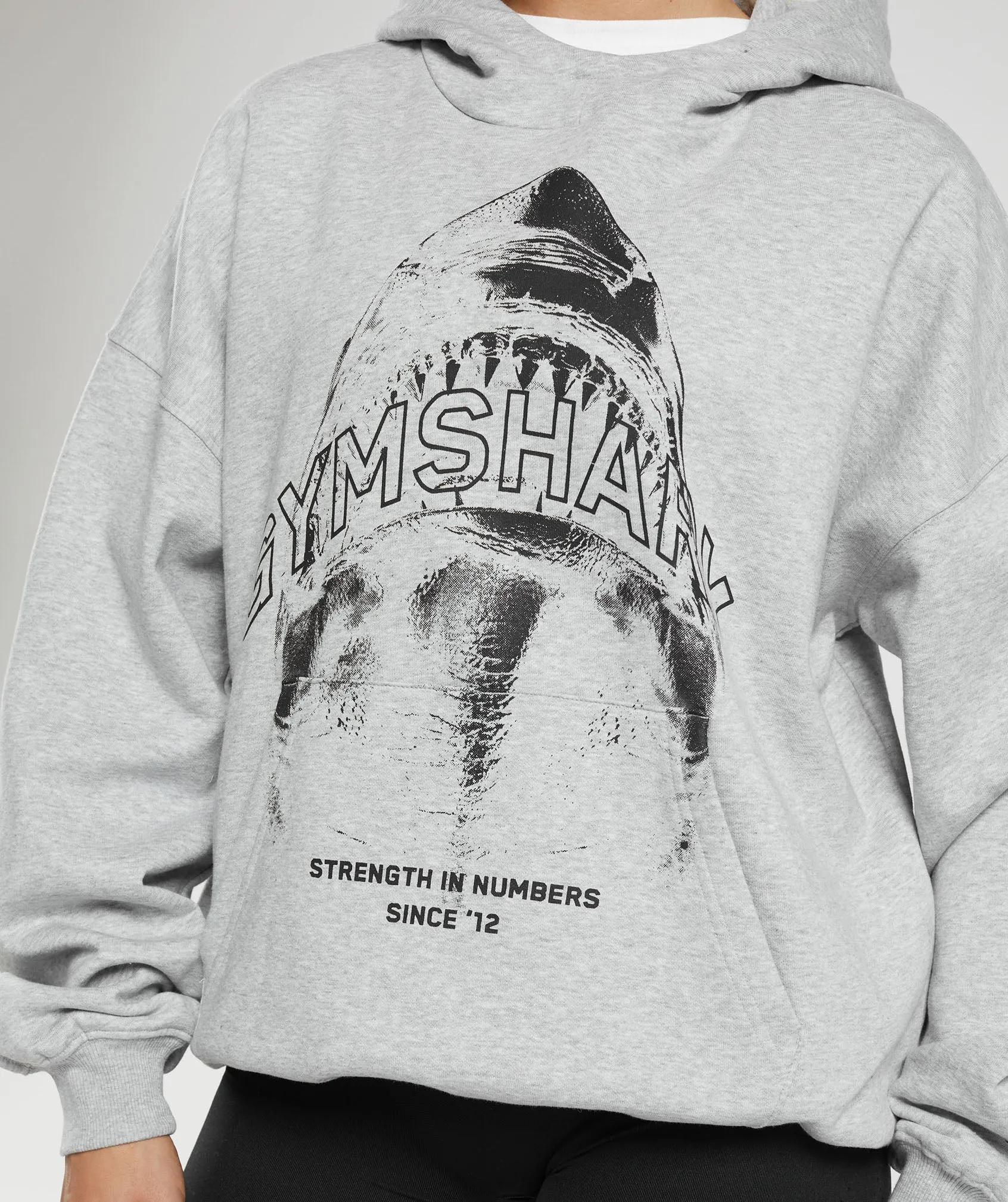 Gymshark Shark Attack Oversized Hoodie - Grey