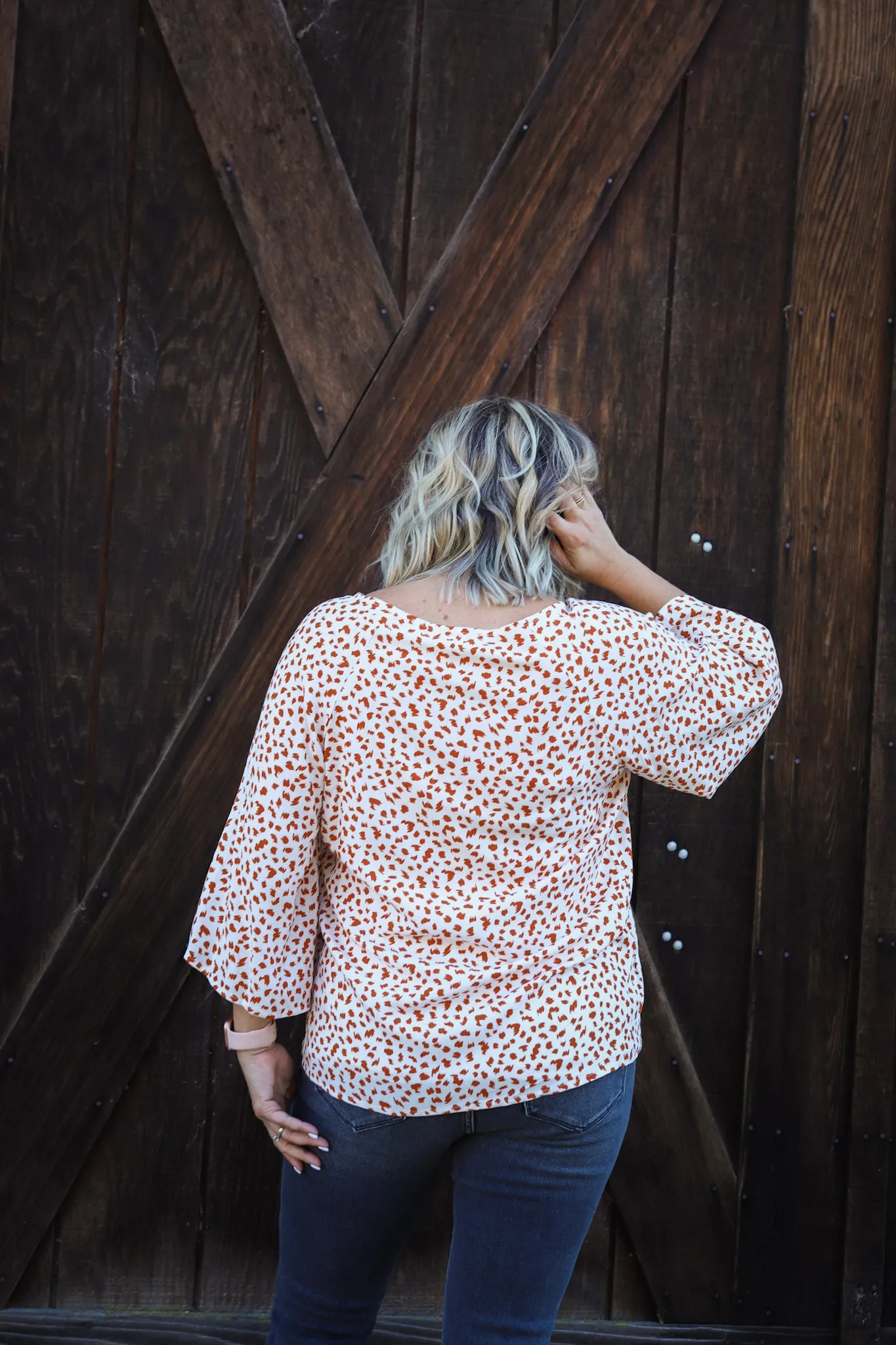 Harvest Bliss Blouse In Ivory Rust