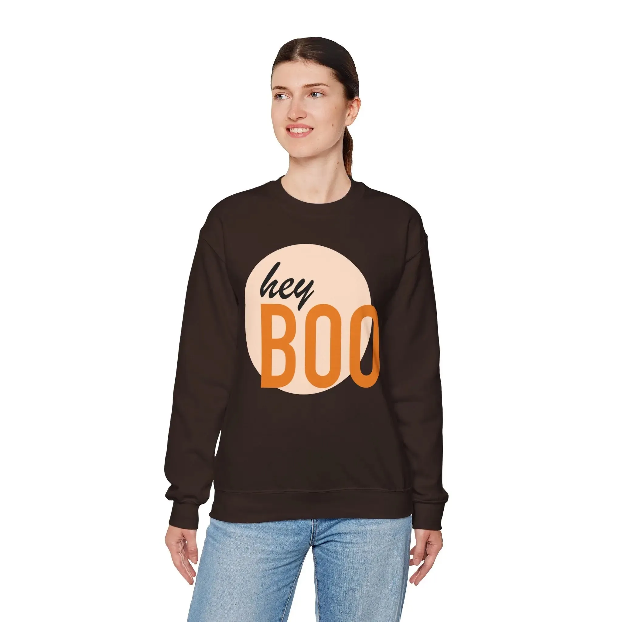 Hey Boo Unisex Crewneck Cotton Sweatshirt