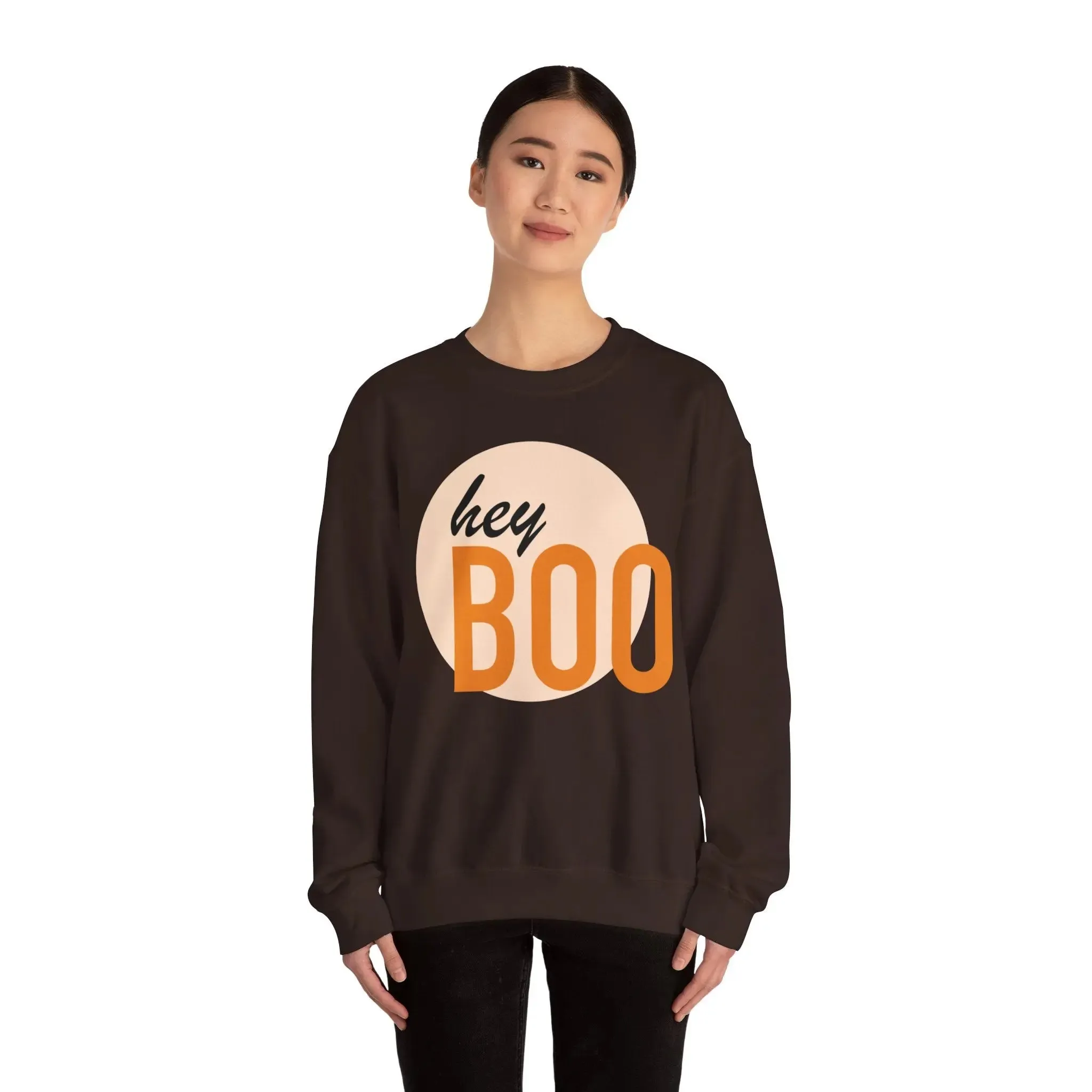 Hey Boo Unisex Crewneck Cotton Sweatshirt