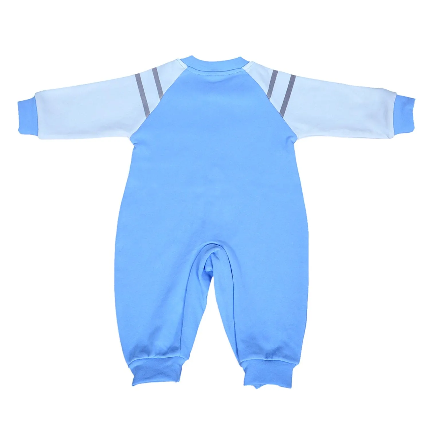 Hi Reindeer Full Sleeves Ankle Length One-Piece Snap Button Bodysuit - Blue