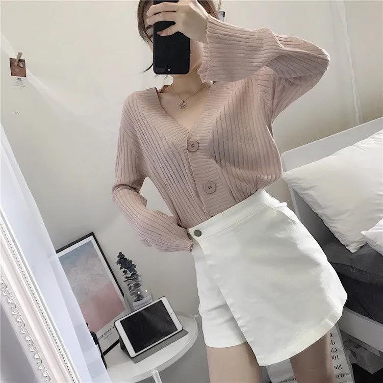 High Waist A-Line Skirt Women Hong Kong Summer Korean Trendy All-Matching Hip Flattering INS Popular Student Skirt