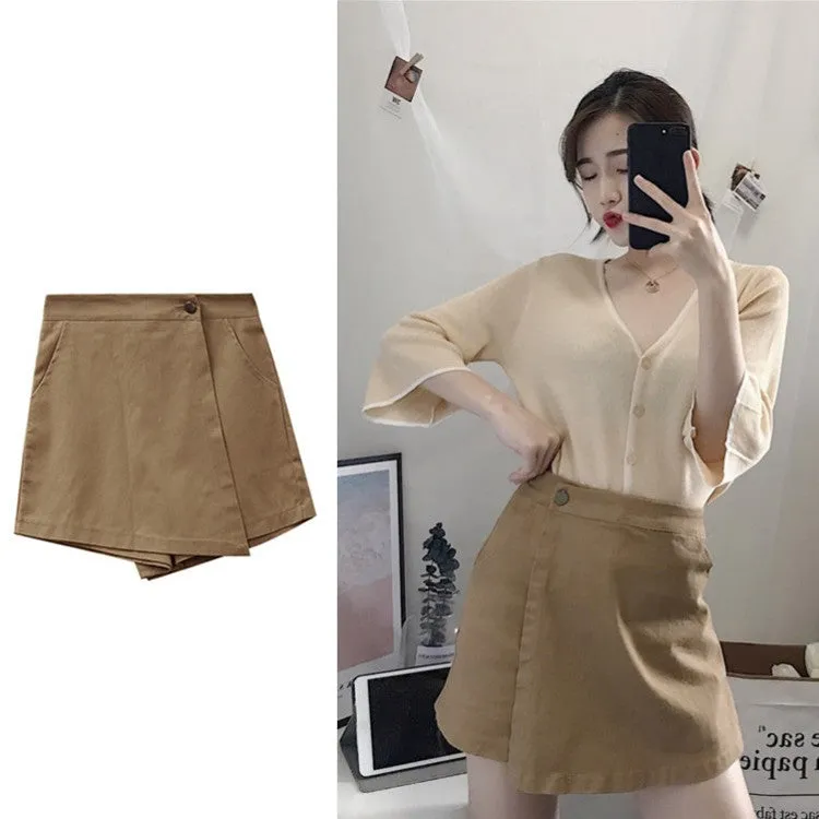 High Waist A-Line Skirt Women Hong Kong Summer Korean Trendy All-Matching Hip Flattering INS Popular Student Skirt