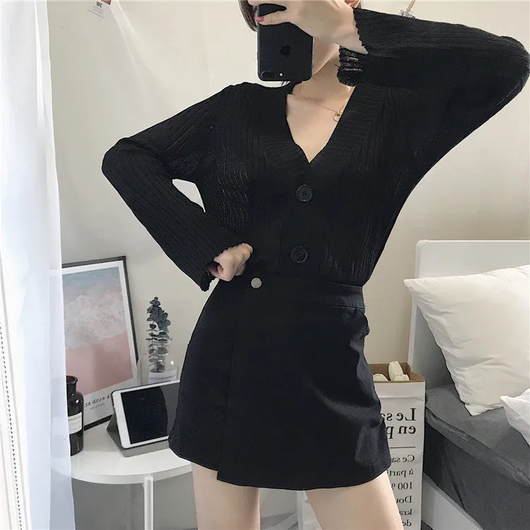 High Waist A-Line Skirt Women Hong Kong Summer Korean Trendy All-Matching Hip Flattering INS Popular Student Skirt