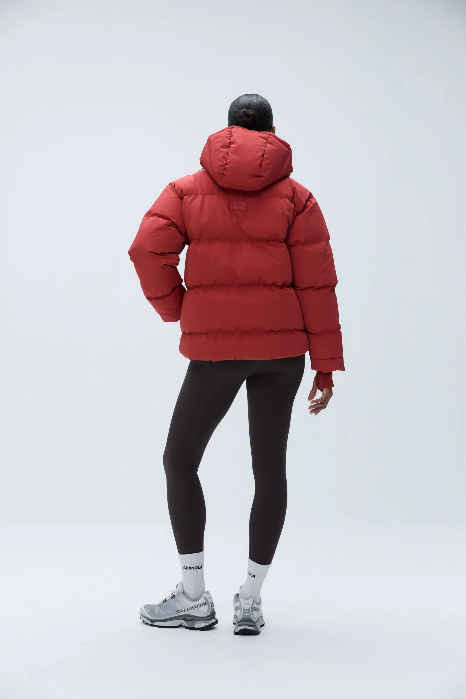 Hooded Puffer Jacket - Vintage Red