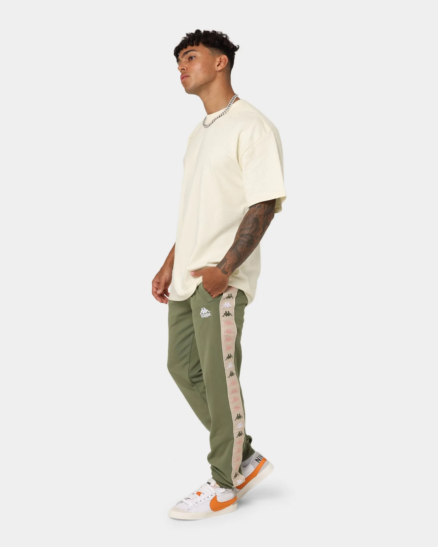 Kappa 222 Banda Alanz 3 Track Pants Green Loden/Beige