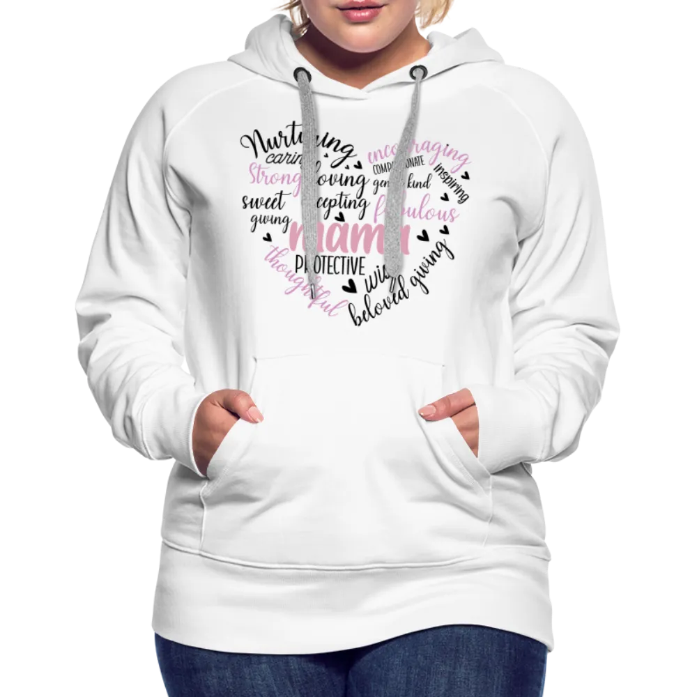 Mama Word Art Heart Women’s Premium Hoodie