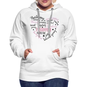 Mama Word Art Heart Women’s Premium Hoodie