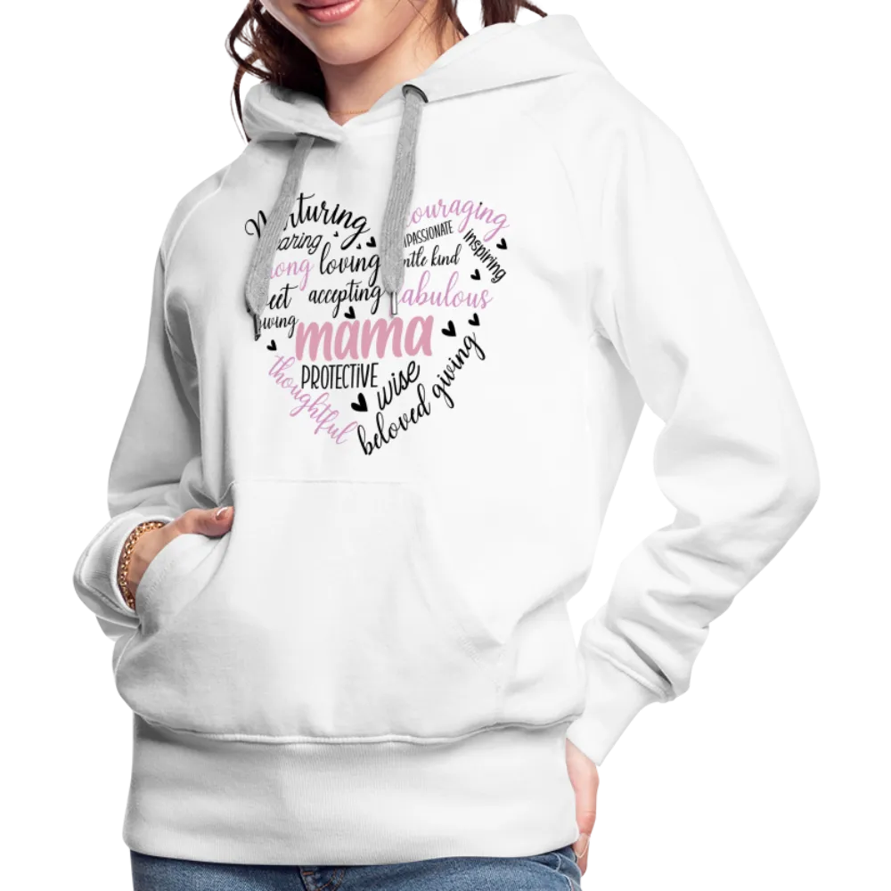 Mama Word Art Heart Women’s Premium Hoodie