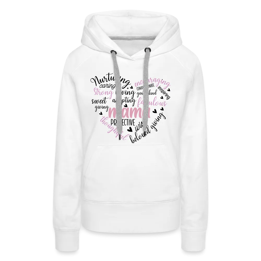 Mama Word Art Heart Women’s Premium Hoodie