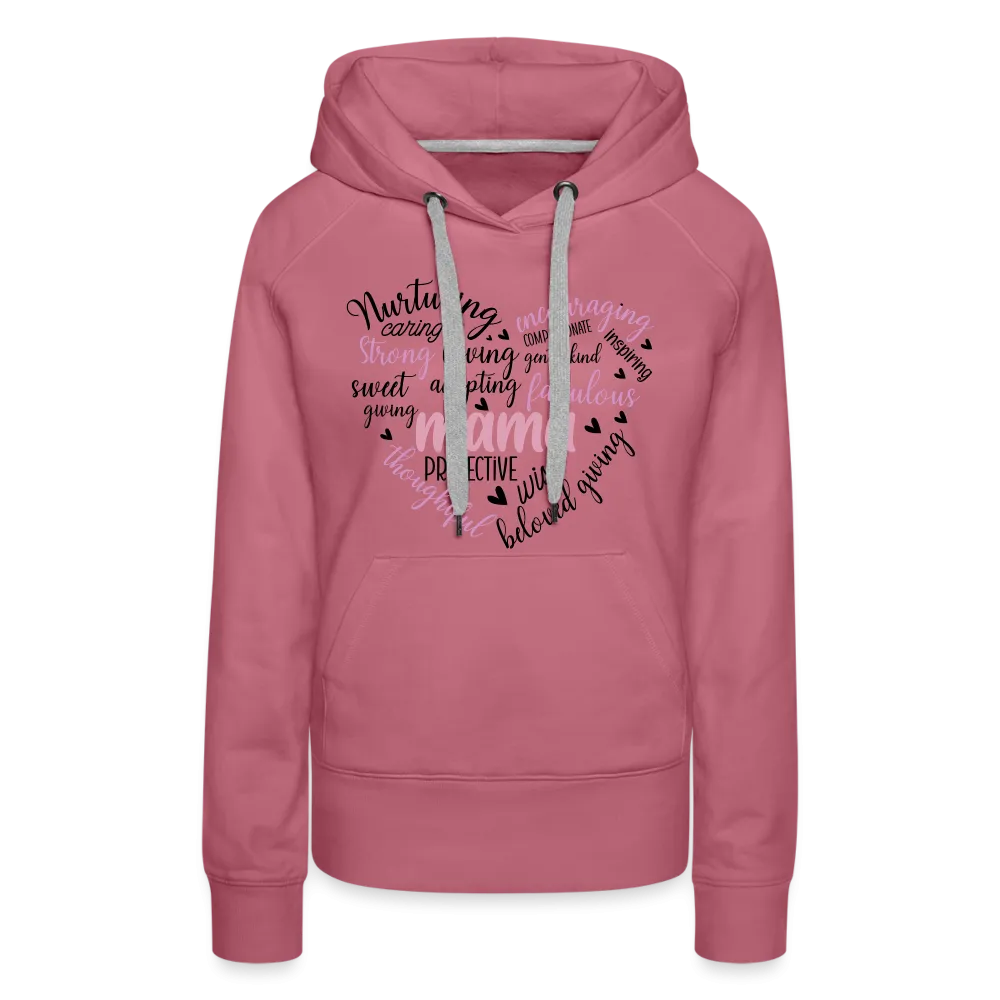 Mama Word Art Heart Women’s Premium Hoodie