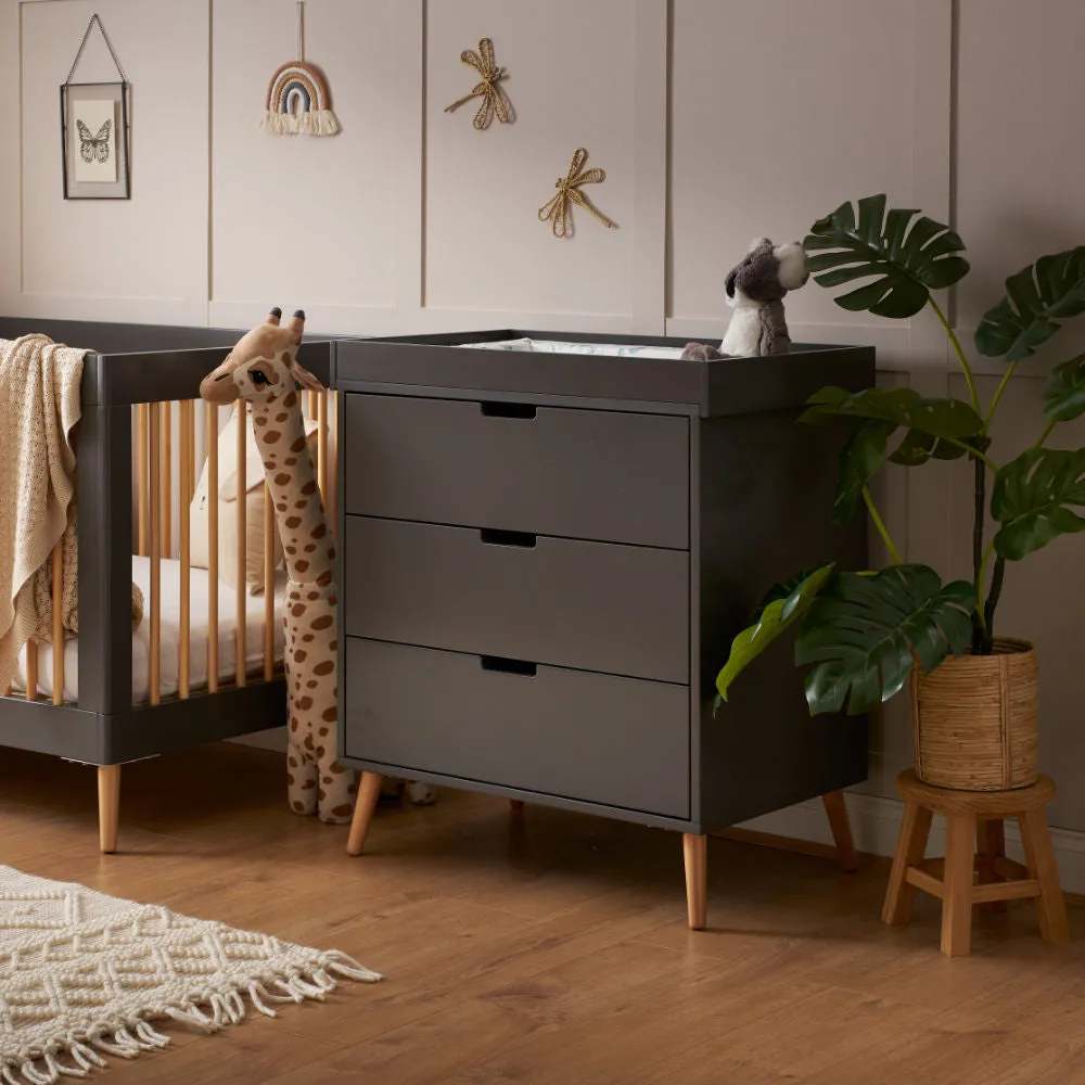 Maya 2 Piece Nursery Furniture Set - Slate & Natural