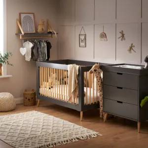 Maya 2 Piece Nursery Furniture Set - Slate & Natural