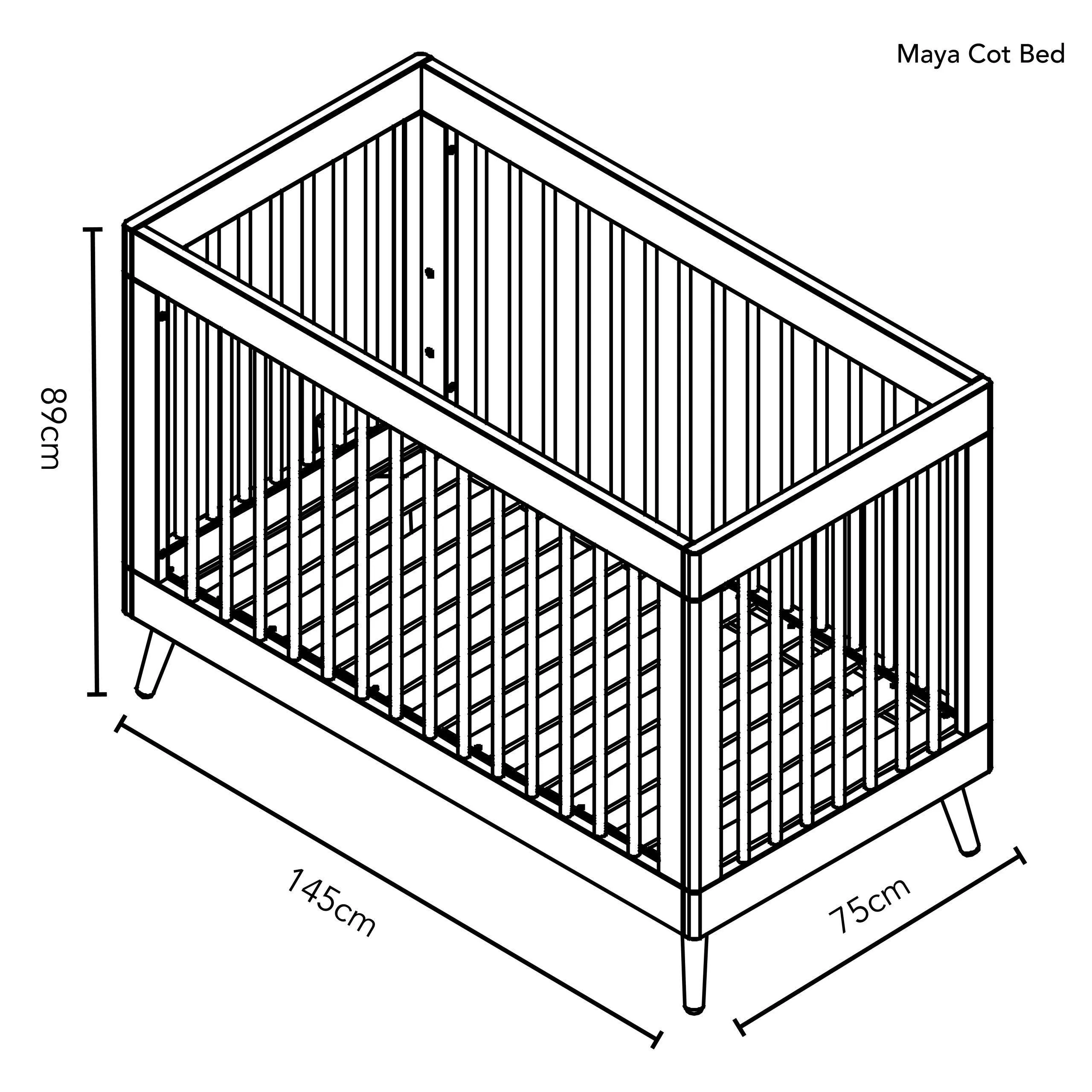 Maya 2 Piece Nursery Furniture Set - Slate & Natural