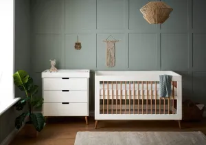 Maya 2 Piece Nursery Furniture Set - White & Natural