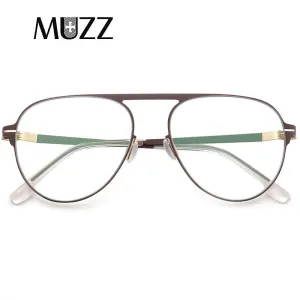 Muzz Women's Full Rim Square Silicone Alloy Frame Eyeglasses 7925