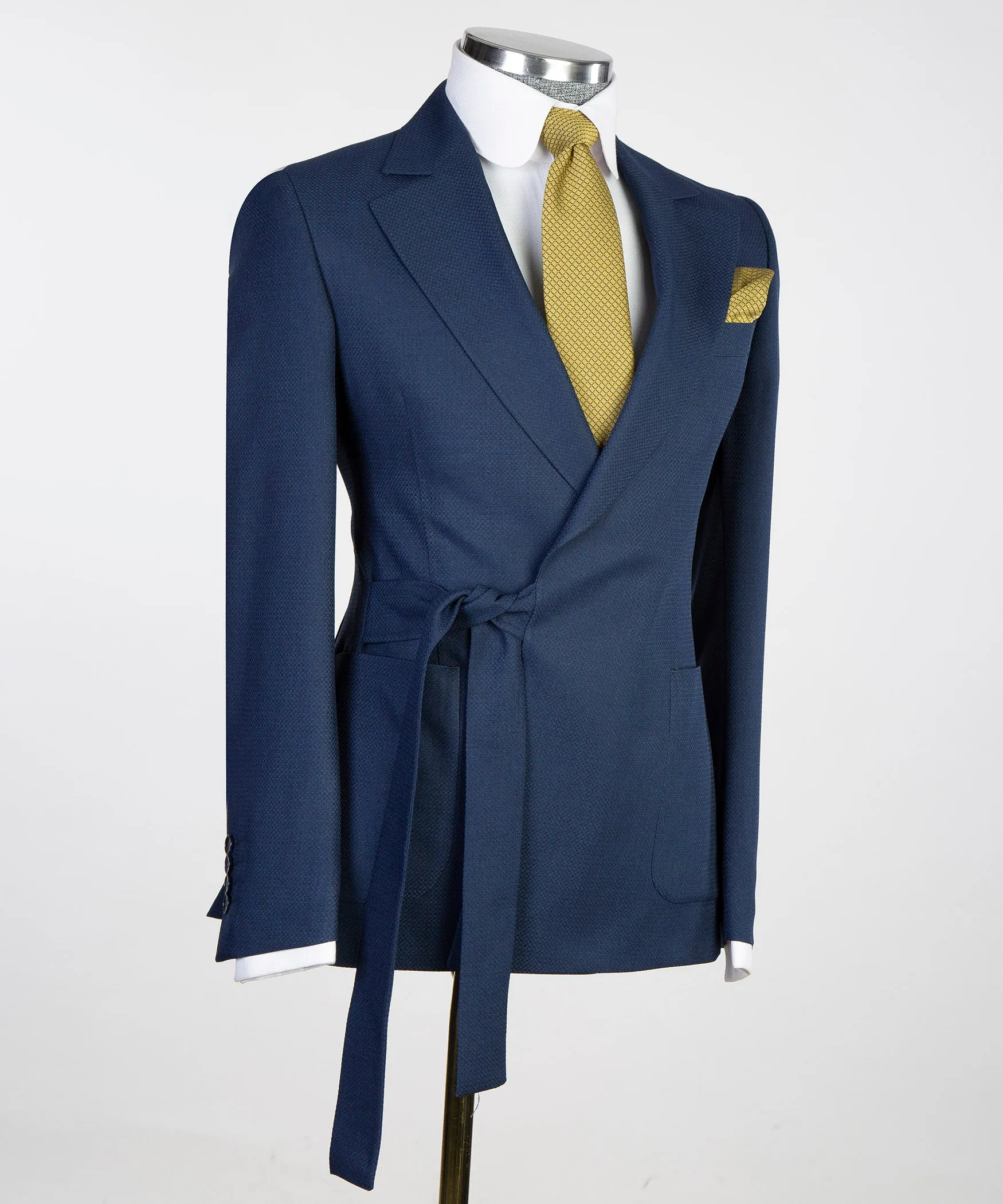 Navy Blue Belted Suit