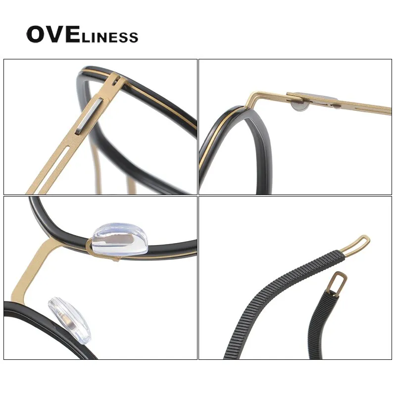 Oveliness Full Rim Square Double Bridge Titanium Eyeglasses 8202310